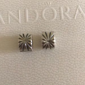 Pandora Sunburst clip SET , Silver 925